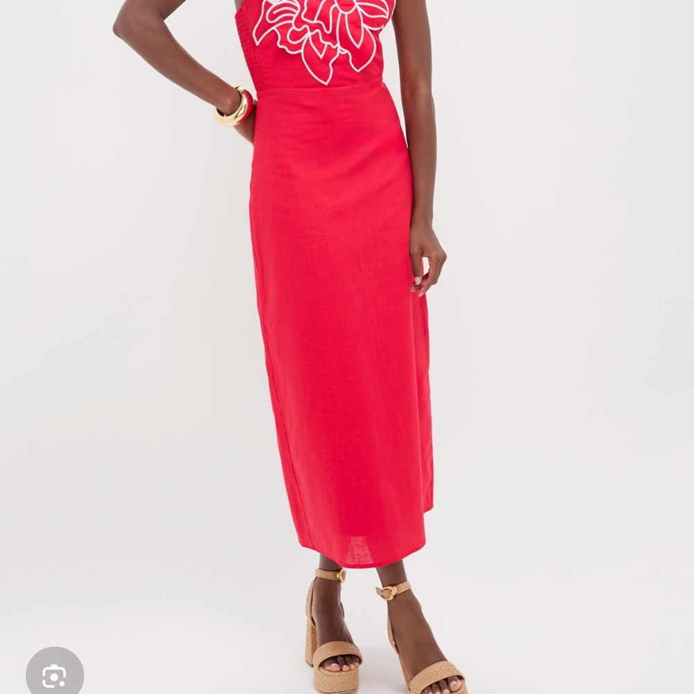Elegant Red Floral Women's dress